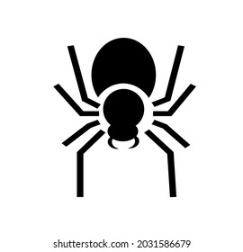 black icon spider in isolated background