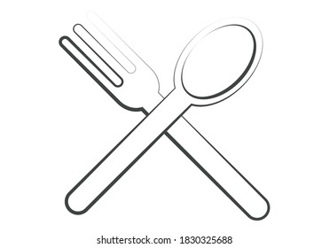 Black icon of a spoon and fork.