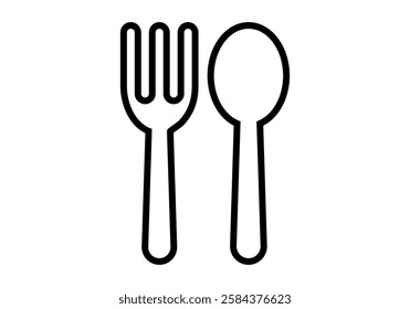 Black icon of spoon and fork