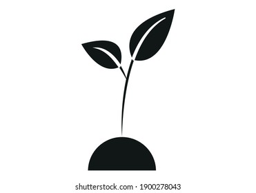 Black icon of sprout of a plant.