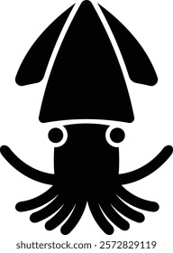 Black icon of a squid