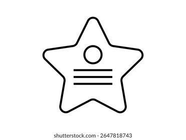 Icono negro de una estrella de reconocimiento para una persona importante