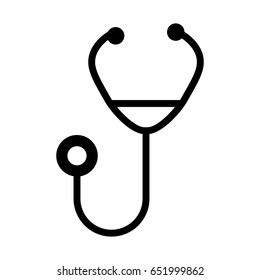 black icon stethoscope cartoon