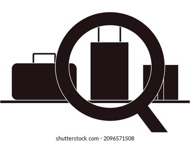 Black icon of suitcases of a customs.