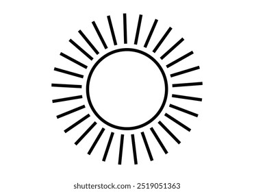 Black icon of a sun with rays