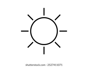 Black icon of sun with rays