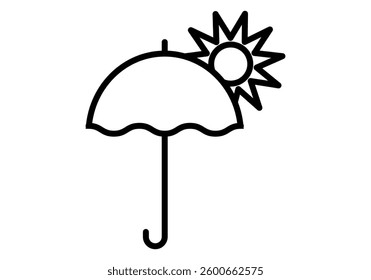 Black icon of a sun umbrella or sunshade