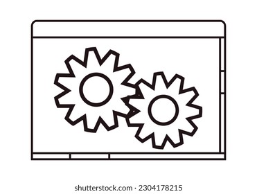 Black icon of support and maintenance of a web.