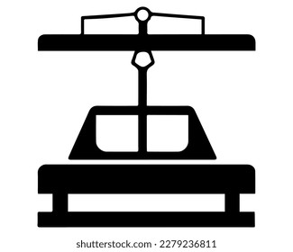 black icon of table scales for weighing products. minimalist style. flat vector illustration.
