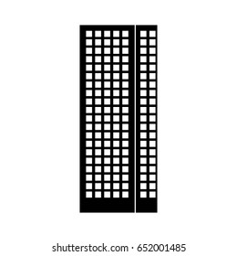 black icon tall building