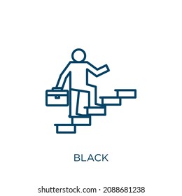 black icon. Thin linear black outline icon isolated on white background. Line vector black sign, symbol for web and mobile