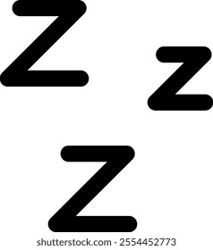 Black icon of three 'Z' letters arranged vertically, representing sleep or snoring