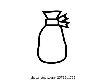 Black icon of tied sack or bag