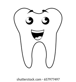 black icon tooth cartoon