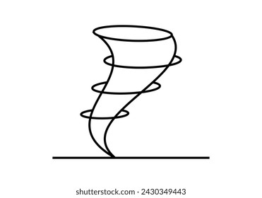 Black icon of a tornado or hurricane.
