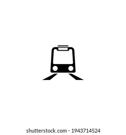 Black icon of traveling train sign. Vector illustration eps 10