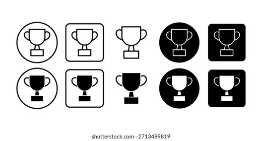 Icono negro de un símbolo de trofeo que representa el éxito, la victoria y el reconocimiento por negocios o logros personales.