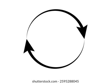 Black icon of two arrows in feedback circle