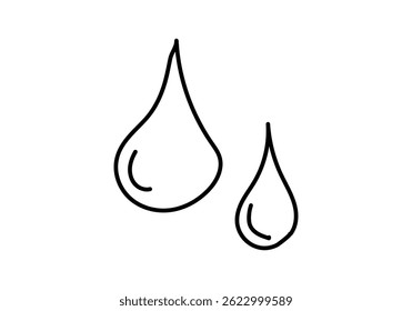 Black icon of two drops made of brush strokes
