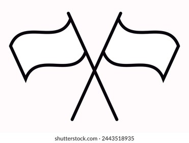 Black icon of two flags on white background.