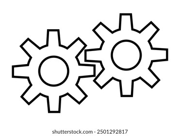 Black icon of two gear wheels