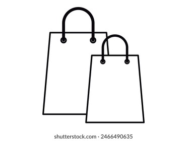 Black icon of two shopping bags.