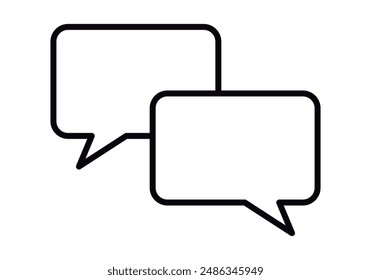 Black icon of two speech bubbles or speech bubbles in a conversation