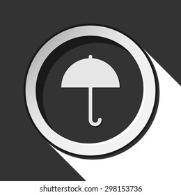black icon with umbrella and white stylized shadow