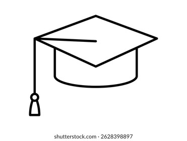 Black icon of a university graduate cap