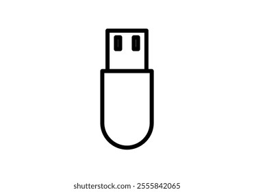 Black icon of usb memory or pen drive