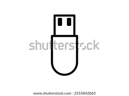 Black icon of usb memory or pen drive