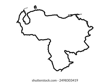 Black icon of Venezuela map with trace