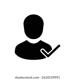 Black icon of verified user account symbol