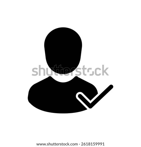 Black icon of verified user account symbol
