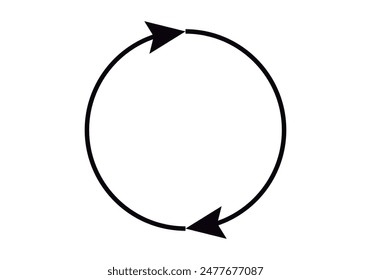 Black icon of vicious circle or feedback with arrows