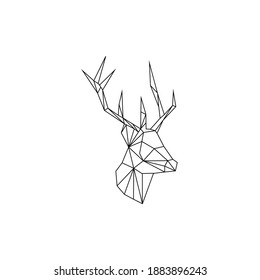 Black icon vintage deer sign. Vector illustration eps 10