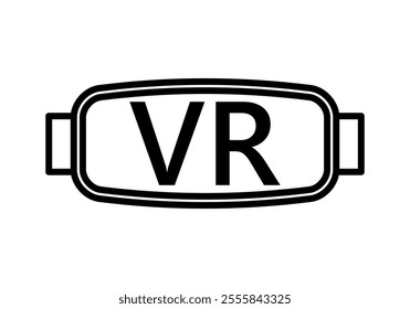 Black icon of virtual reality glasses