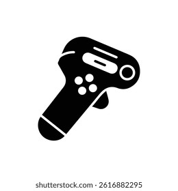 Black Icon of VR Controller with Motion Sensors for Virtual Reality Peripherals