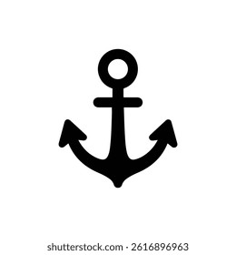 Black Icon of Wall Anchor Flat Solid Minimalist Design