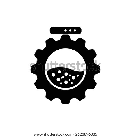 Black Icon of Washer Gear Inside Showing Settings