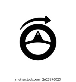 Black Icon of Washer Machine Dial Turning Indicator