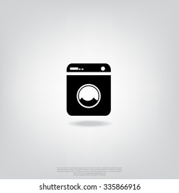 Black icon washing machine
