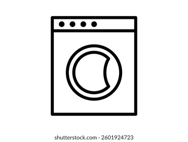Black icon of washing machine for washing clothes