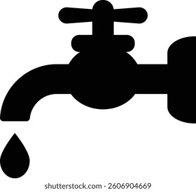 Black icon of a water tap
