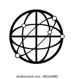 Black icon web and the Internet on white background