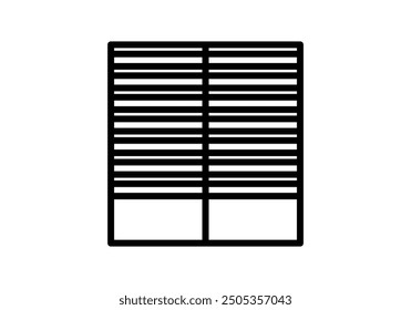 Black icon of window with shutter down