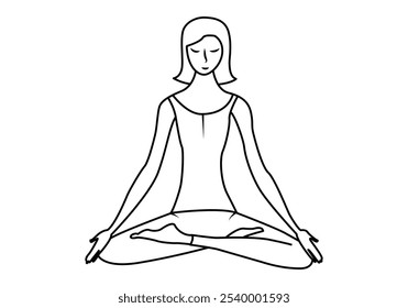 Black icon of woman in sitting yoga position