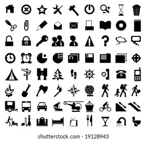 Black Icons Stock Vector (Royalty Free) 19128943 | Shutterstock