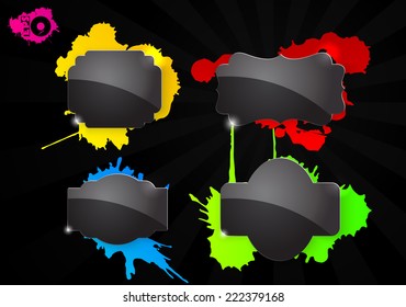 Black icons with blots