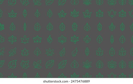 black icons leaves and branches set